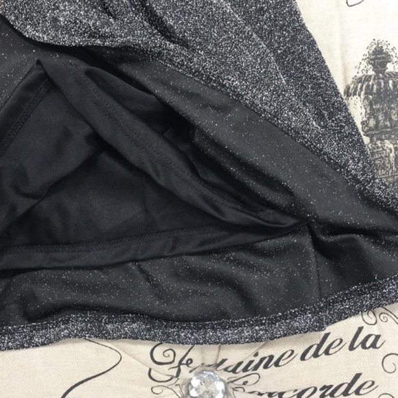 FRAICHE BY J Shimmer Deep V-Neck Fit & Flare Minidress - Picture 6 of 6